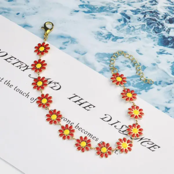 Wholesale Simple Style Flower Copper Enamel Bracelets