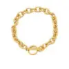 PVD Coated Real Gold Plated Heart Shape Titanium Steel Simple Style Waterproof Non Tarnish Titanium Steel Bracelets