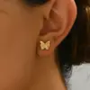 1 Set Simple Style Commute Butterfly 201 Stainless Steel 18K Gold Plated Ear Studs