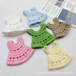 Wholesale 13cm Handdog Cotton Doll Skirt Handmade Plush Toy Woven Doll Clothes