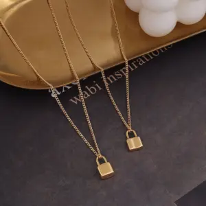 PVD Coated Real Gold Plated 18K Gold Geometric 304 Stainless Steel Waterproof Non Tarnish 304 Stainless Steel Necklace
