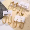 Wholesale 1 Pair/Package Casual Elegant U Shape Oval Handmade Polishing Plating 304 Stainless Steel Acrylic Pearl 18K Gold Plated Earrings