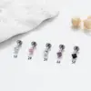 1 Piece 316L Stainless Steel Zircon Ear Cartilage Rings & Studs Square Waterproof Non Tarnish Surgical Steel Unisex
