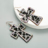 Wholesale Handmade Ins Shibuya Spice Y2K Niche Japanese Harajuku Exaggerated Cross Leather Leopard Earrings Earrings