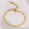 201 Stainless Steel Solid Color PVD Coated 18K Gold Plated Real Gold Plated Simple Style Waterproof Non Tarnish Plating Gold Bracelets