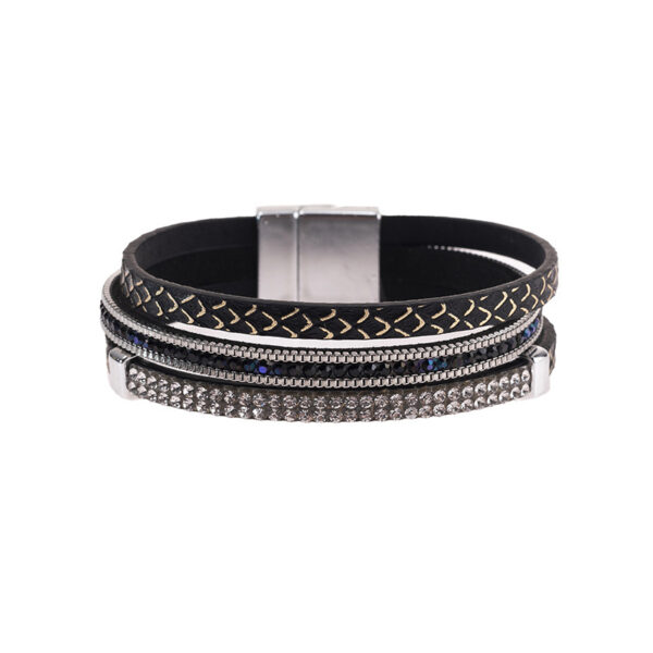 oly-e015097cd4201e217d0af529bf8f090e Wholesale Punk style magnetic buckle multi-layer wristband