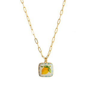 8 square lemon necklace