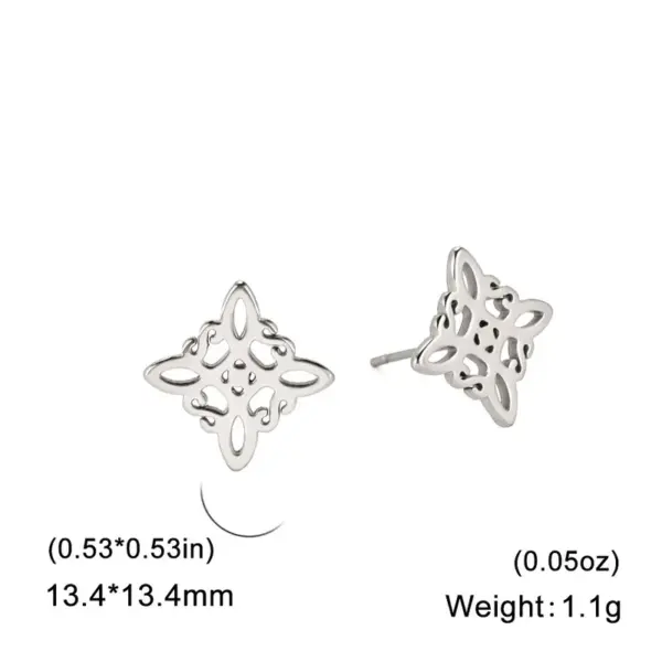 1 Pair Vintage Style Witch Knot Solid Color Plating Stainless Steel Ear Studs