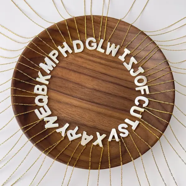 304 Stainless Steel Letter PVD Coated Shell Real Gold Plated Simple Style Waterproof Non Tarnish Irregular Surgical Steel Gold Pendant Necklace