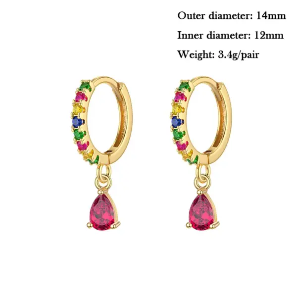 Wholesale 1 Pair Ig Style Streetwear Round Water Droplets Heart Shape Plating Inlay Copper Zircon White Gold Plated Gold Plated Drop Earrings