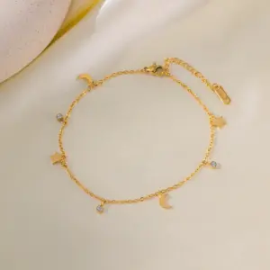 Qyb5033 Xingyue Single Diamond Anklet / Gold
