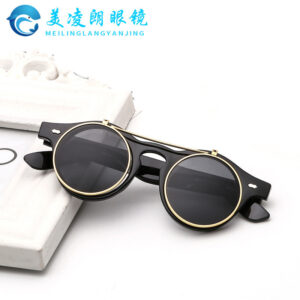 Wholesale Double clamshell round retro sunglasses 5005 punk steam sunglasses European and American trend sunglasses manufacturers