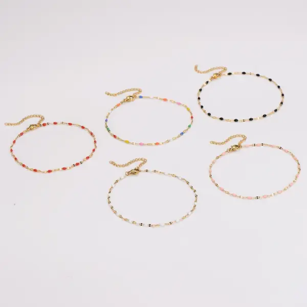 304 Stainless Steel Geometric PVD Coated 18K Real Gold Plated Vacation Simple Style Anklet