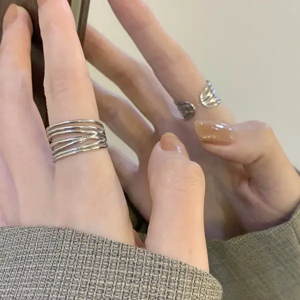 Wholesale PVD Coated Real Gold Plated 18K Gold Solid Color 304 Stainless Steel Classic Style Waterproof Non Tarnish Open Ring