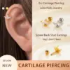 Wholesale 1 Piece Ear Cartilage Rings & Studs Casual Simple Style Classic Style Heart Shape Flower Copper Inlay Zircon
