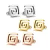 Wholesale Fashion Solid Color Stainless Steel Ear Studs 1 Pair