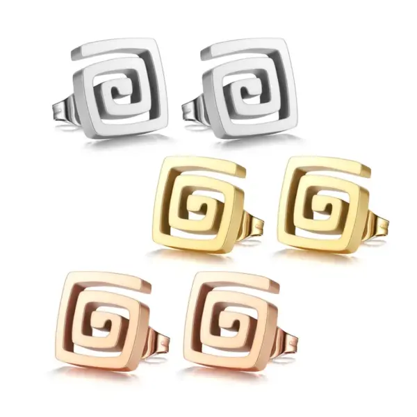 Wholesale Fashion Solid Color Stainless Steel Ear Studs 1 Pair