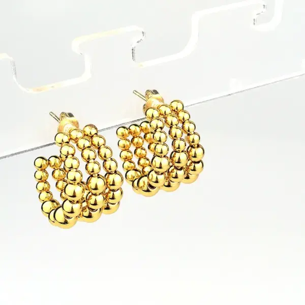 Wholesale 1 Pair Basic C Shape Plating Stainless Steel Earrings