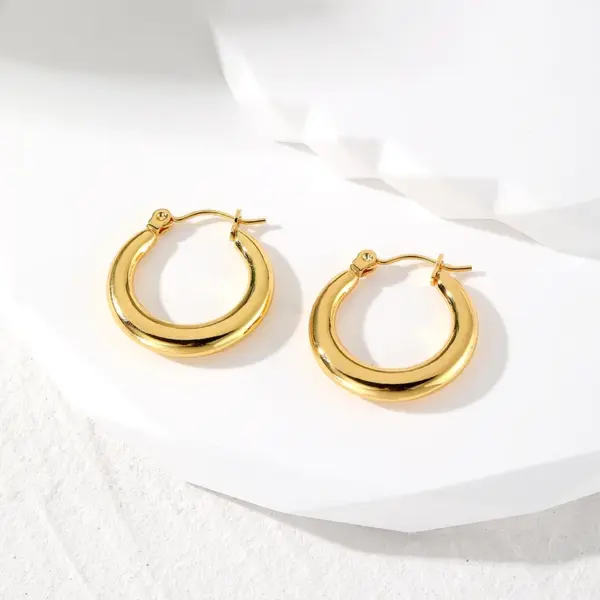 1 Pair Vintage Style Simple Style Classic Style Pentagram Heart Shape Rectangle 201 Stainless Steel Hoop Earrings