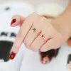 Wholesale Copper Plating Inlay Heart Shape Zircon Open Rings
