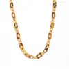 Summer Ladies 18K Gold Plated Stainless Steel Leopard Print Necklace Fashionable Casual Minimalist Style Four Seasons Universal