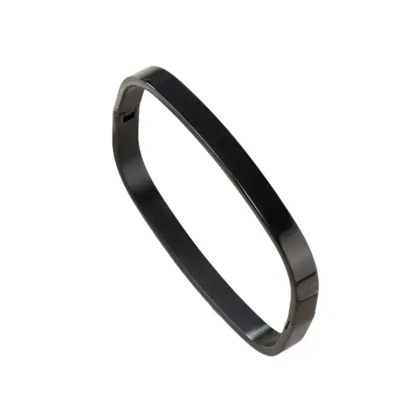 Wholesale Stainless Steel Simple Style Square Solid Color Plating Bangle