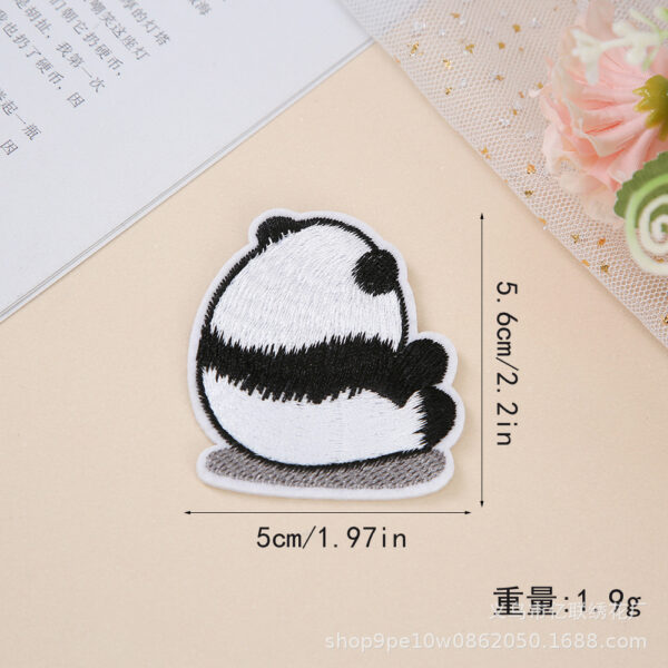 Wholesale Foreign trade hot sale panda cloth stickers Hot Melt Adhesive embroidery cloth stickers baked cartoon panda embroidery stickers clothing hole patch stickers