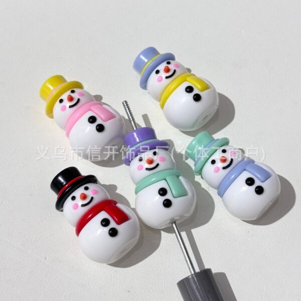 Wholesale Perforated Soft Rubber Cartoon Snowman Hat Beads
