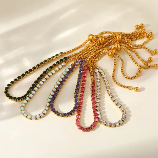 Luxurious Stainless Steel 18K Gold Plated Full Diamond Embedded Zirconia Elegant Romantic Women's Bracelet For ryday Use