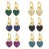 Wholesale Fashion Simple Style Heart Shape Copper Plating Inlay Zircon Drop Earrings 1 Pair