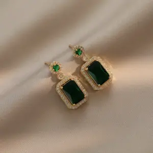 E0087 Green Bottle Earrings-1
