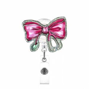 Pink knot + transparent color 360 degree rotating clip