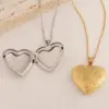 PVD Coated Real Gold Plated 18K Heart Shape 304 Stainless Steel Sweet Simple Style Waterproof Non Tarnish Pendant Necklace Locket