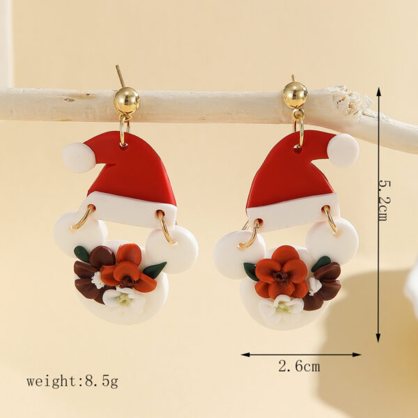 oly-e072b8cd1df50e592ef1a06781558935 Wholesale Christmas handmade polymer clay red Santa Claus soft clay earrings