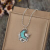 oly-e0760fd69474ac0e470cbe003922e7a1 Wholesale Vintage cactus flower bird crescent turquoise alloy necklace