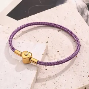 Taro Purple Wire Rope Love Snap Carrying Strap (Gold) / Wire Diameter:3mm (Length:175~185mm) / 1 Strand/Package