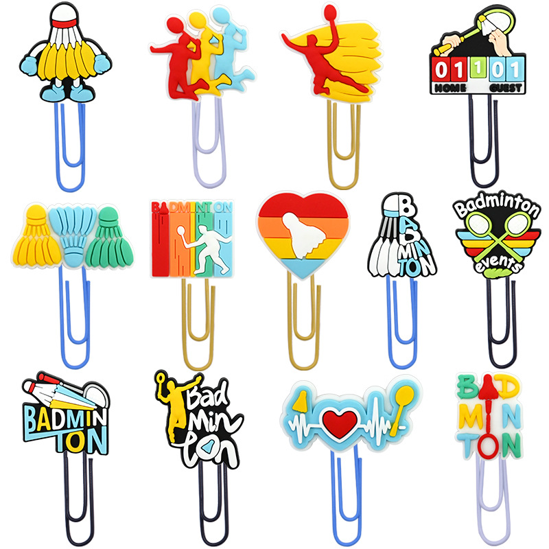 Wholesale Cartoon Badminton Paper Clip Bookmark