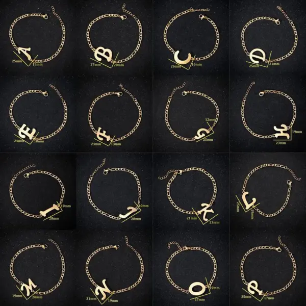 PVD Coated 18K Gold Real Gold Plated Letter 201 Stainless Steel Fashion Waterproof Non Tarnish 201 Stainless Steel Bracelets