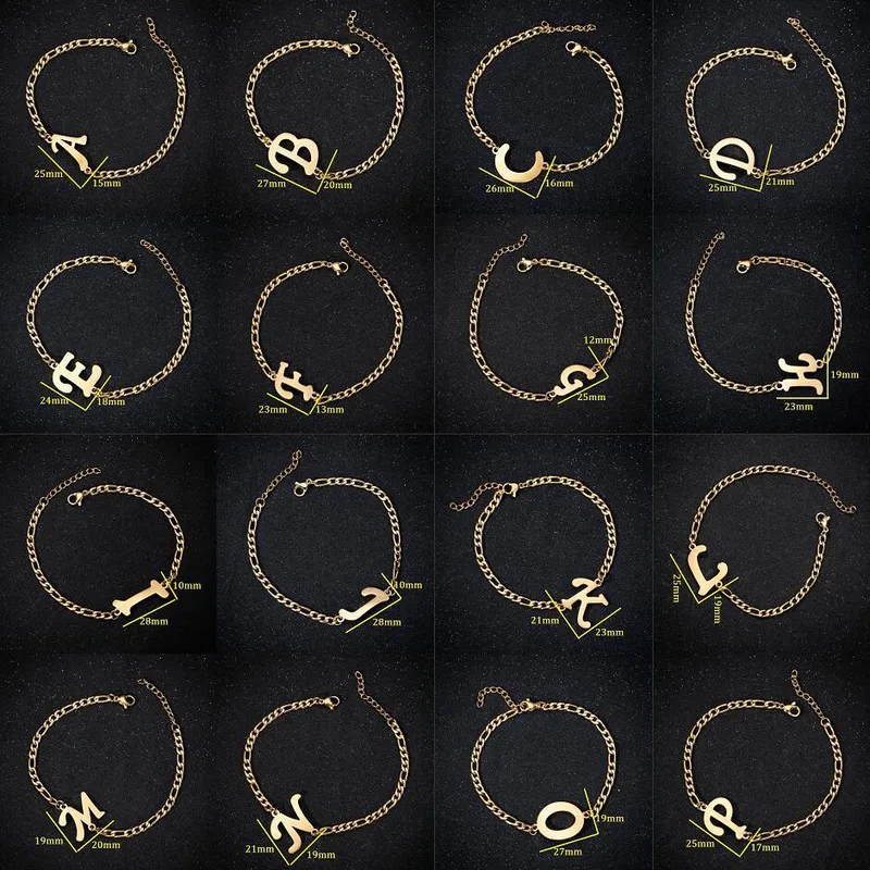 Wholesale PVD Coated 18K Gold Real Gold Plated Letter 201 Stainless Steel Fashion Waterproof Non Tarnish 201 Stainless Steel Bracelets