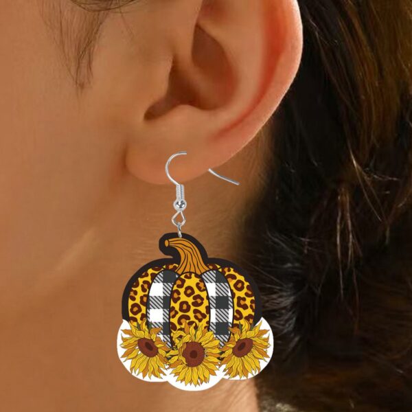 Wholesale Leather Thanksgiving Pumpkin Earrings