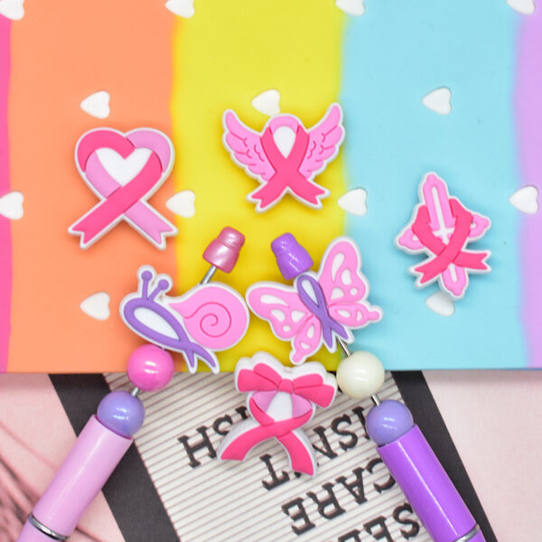 Wholesale Random 100pcs Colorful Ribbon Beads PVC Soft Rubber Beads