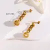 Vacuum Plating 18K Gold Plated 18K Gold Round Chain 201 Stainless Steel Retro Simple Style Drop Earrings