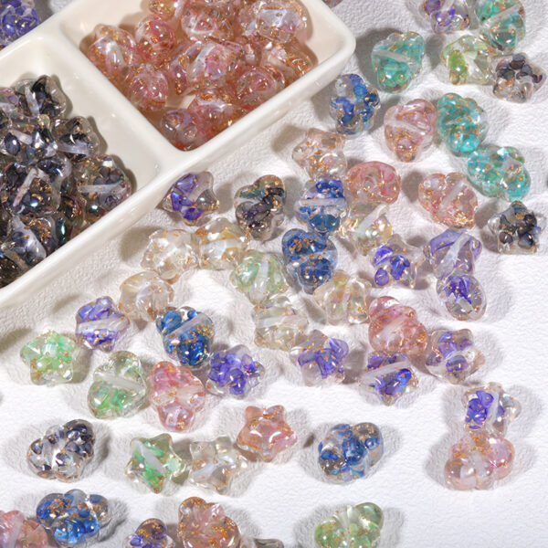 oly-e09784e15828d31a5391ff538e3cef5d Wholesale Transparent Colorful Shell Five-inted Star Cloud Through-Hole Beads DIY Handmade Beaded Mobile Phone Chain Loose Bead Jewelry Aessories