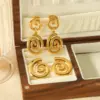 PVD Coated Real Gold Plated 18K Gold Spiral Stripe 304 Stainless Steel Simple Style Waterproof Non Tarnish Drop Earrings