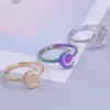 Wholesale PVD Coated Real Gold Plated 18K Gold Sun 304 Stainless Steel Simple Style Waterproof Non Tarnish Rings