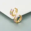 Wholesale Fashion U Shape Inlaid Zircon Alloy Artificial Gemstones Copper Earrings