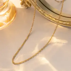 1.9mm Water Wave Chain 40+5cm-gold / Individually Packaged