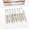 Wholesale New Christmas Full Diamond Pen Creative DIY Beaded Pen Santa Claus Elk Snowman Kt Cat Cartoon Gift Pen