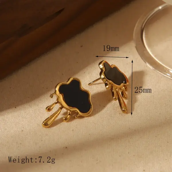 Wholesale 1 Pair Basic Sweet Clouds 304 Stainless Steel Acrylic 18K Gold Plated Ear Studs