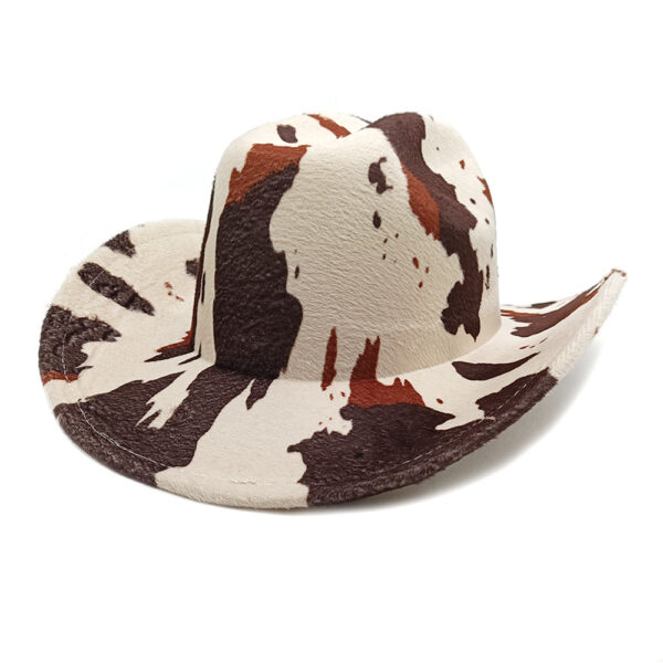 Wholesale Leopard print new European and American style western cowboy hat dairy cow print sunscreen sunshade hat vintage hat mountaineer hat